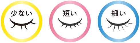 まつ毛が少ない・短い・細い
